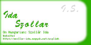 ida szollar business card