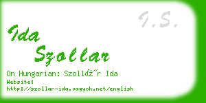 ida szollar business card